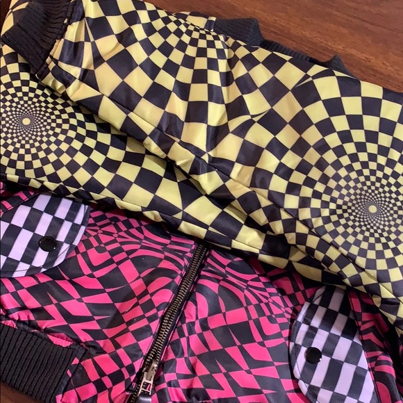 Authentic Jeremy Scott Checkered Crop Bomber coat - Picture 4 of 8